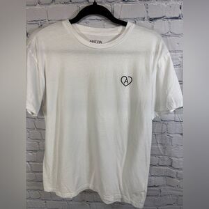 ARITZIA White Heart Motif Thank You Classic Crewneck Cotton T-Shirt Size Small